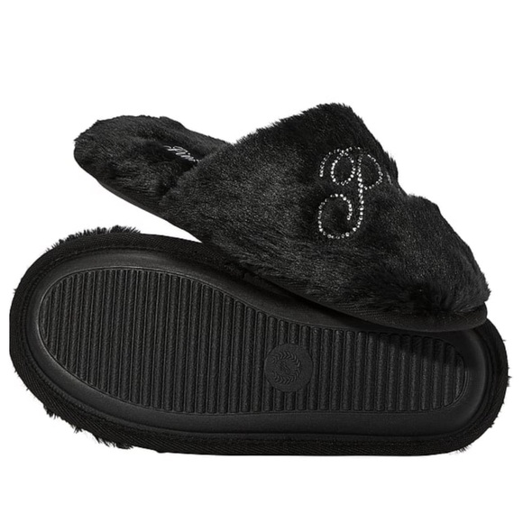VS PINK Robe & Black & Silver Bling Slippers NEW WITH TAGS - Picture 4 of 16